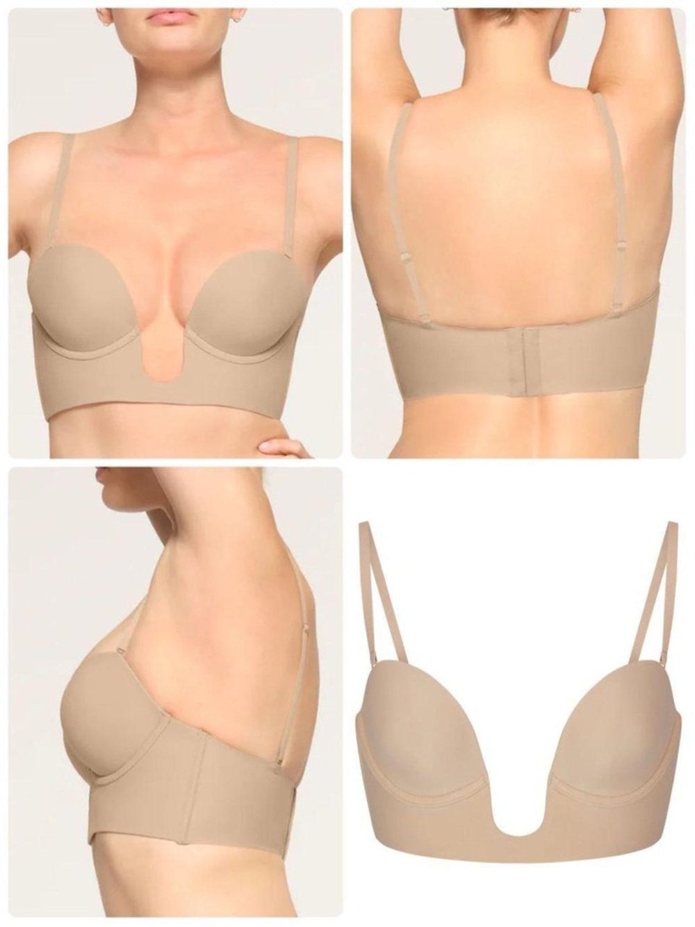 Skims Deep Plunge Shapewear Bra — XS